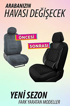 Mercedes 500  Uyumlu T-design Beyaz Tay Tüyü 5 koltuk tam set oto kılıf beyaz dikiş detaylı