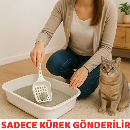 Beylini Kedi Kumu Küreği Plastik Kare Delikli Kolay Temizlenebilir Asılabilir Saplı Kürek Evcil Hayvan Kum Temizleme Küreği 8X24 cm