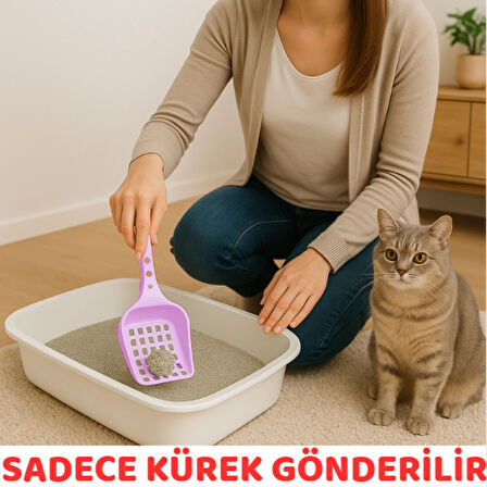 Beylini Kedi Kumu Küreği Plastik Kare Delikli Kolay Temizlenebilir Asılabilir Saplı Kürek Evcil Hayvan Kum Temizleme Küreği 8X24 cm