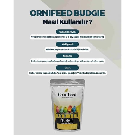 Ornifeed Budgie Profesyonel Muhabbet Kuşu Yumurta Maması 1 Kg