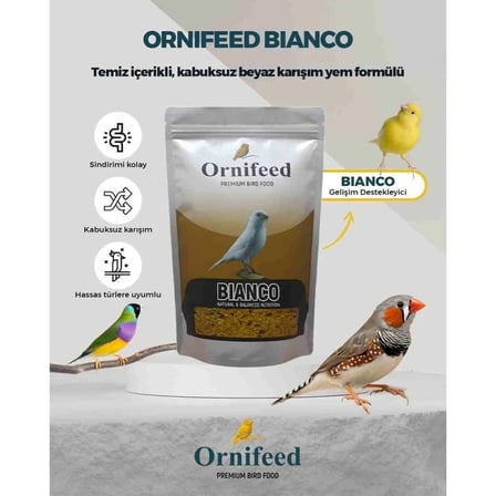 Ornifeed Bianco Renk Bozmayan Kanarya Maması 1 Kg