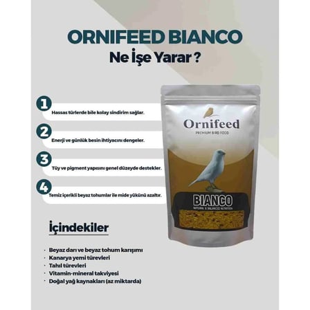 Ornifeed Bianco Renk Bozmayan Kanarya Maması 1 Kg