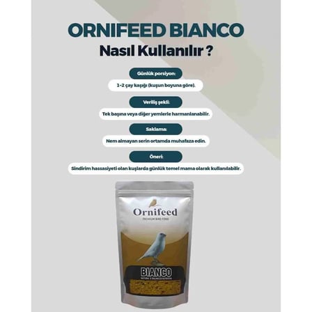 Ornifeed Bianco Renk Bozmayan Kanarya Maması 1 Kg