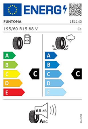 Funtoma 195/60 R15 TL 88V ROADFUN Yaz Lastiği (Üretim Tarihi:2025)