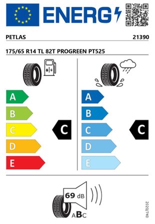 Petlas 175/65R14 82T PROGREEN PT525 Oto Yaz Lastiği (Üretim YILI:2026)