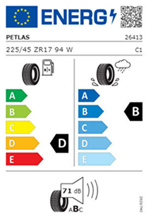 Petlas 225/45 R17 TL 94W REINF. VELOX SPORT PT741 Yaz Lastiği (Üretim Tarihi:2025)