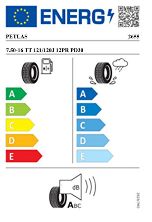 Petlas 7.50-16 TT 121/120J 12PR PD30 Kamyonet Düz Lastik (Üretim Tarihi:2025)