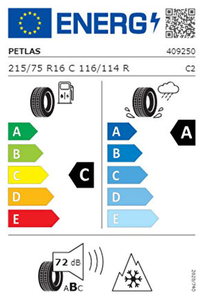 Petlas 215/75 R16 C TL 116/114R 10PR VANMASTER + A/S Dört Mevsim Lastiği (Üretim Tarihi:2024)