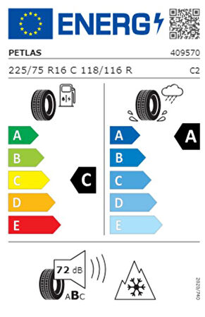 Petlas 225/75 R16 C TL 118/116R 10PR VANMASTER + A/S Kamyonet Dört Mevsim Lastiği (Üretim Tarihi:2024)