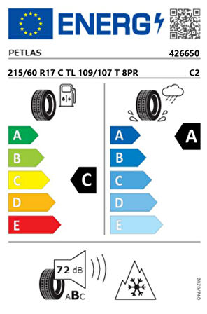 Petlas215/60 R17 C TL 109/107 T 8PR VANMASTER A/S + Kamyonet Dört Mevsim Lastiği (Üretim Tarihi:2024)