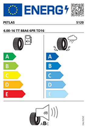 Petlas 6.00-16 TT 88A6 6PR TD16 Traktör Ön Lastiği (Üretim Tarihi:2025)