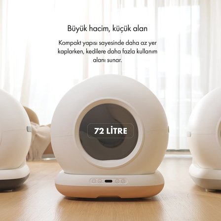 Akıllı Otomatik Kedi Tuvaleti, Mama Kabı ve Su Pınarı 3'lü Pet Ürünleri Seti