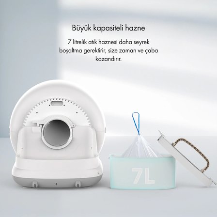 Akıllı Otomatik Kedi Tuvaleti, Mama Kabı ve Su Pınarı 3'lü Pet Ürünleri Seti