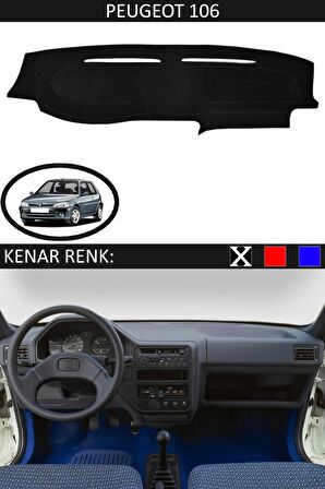 Peugeot 301 2012-2020 İçin Uygun Torpido Koruma Halısı Siyah Kenar Renk Siyah