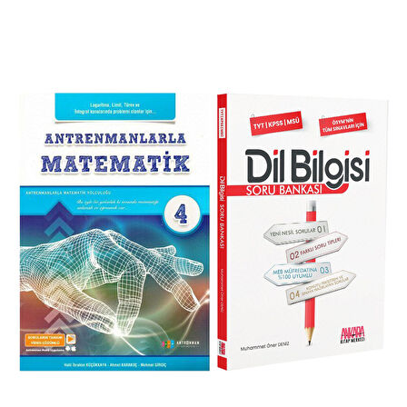 Antrenman Yayınları Antremanlarla Matematik 4 ve AKM Dil Bilgisi Soru Bankası Seti 2 Kitap