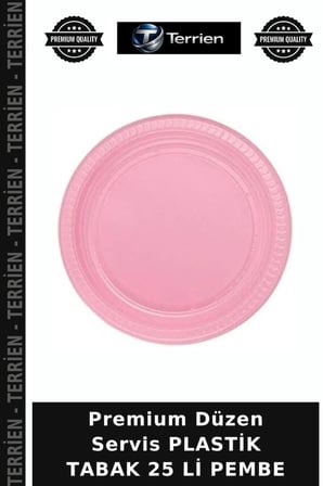 Premium Düzen Servis PLASTİK TABAK 25 Lİ PEMBE