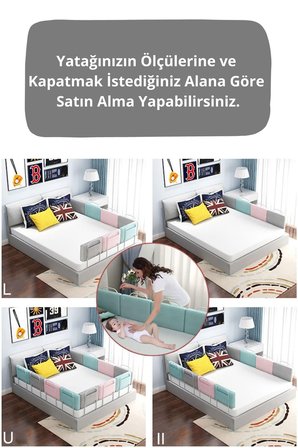 Miralay Yeni Nesil Yatak Bariyeri 50 x 40 cm Mavi ( 3 Adet)