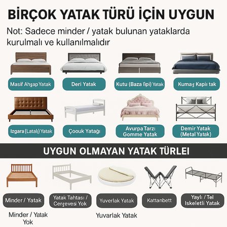 Miralay Yeni Nesil Yatak Bariyeri 180 cm Mavi Yıldız - Boyalı