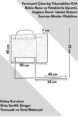 Miralay Yeni Nesil Yatak Bariyeri 50 x 40 cm Gri ( 3 Adet) - Boyalı