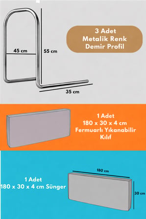 Yatella Yeni Nesil Yatak Bariyeri 180 cm Mavi - Boyalı