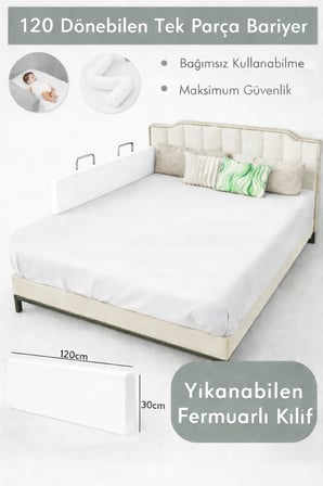 Yatella Yeni Nesil Yatak Bariyeri 120 cm Beyaz - Telalı