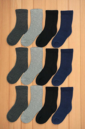 12 Çift Burun Dikişsiz Kışlık Kalın Havlu Çocuk Soket Çorap