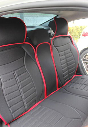 Opel Frontera Lüx Oto Koltuk Minderi Ön Arka 5'li Set 5STAR Serisi SİYAH KIRMIZI