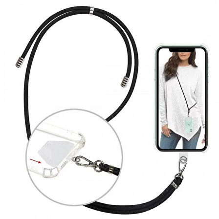 General Mobile GM 23 SE İp Askılı Şeffaf Silikon Kılıf Sarı