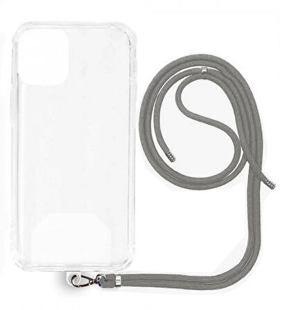 General Mobile GM 23 SE İp Askılı Şeffaf Silikon Kılıf Gri
