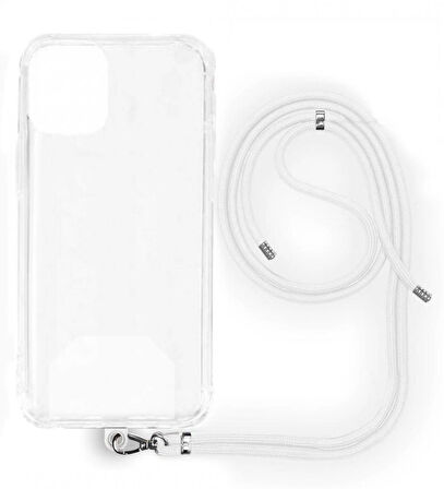 Xiaomi Mi 13 Pro İp Askılı Şeffaf Silikon Kılıf Beyaz