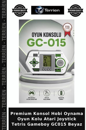 Premium Konsol Hobi Oynama Oyun Kolu Atari Joystick Tetris Gameboy GC015 Beyaz