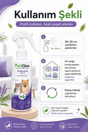 PatiGlow Kedi ve Köpek Koku Giderici Sprey
