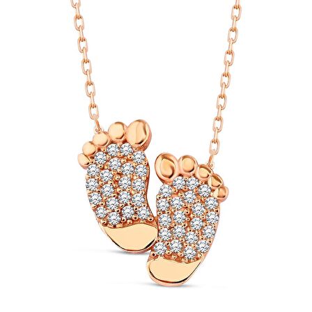 Bebek Ayak İzi Gümüş Kolye