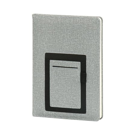 Termo Derili Telefon Kalem ve Kartlık Tutacaklı Çizgili Defter