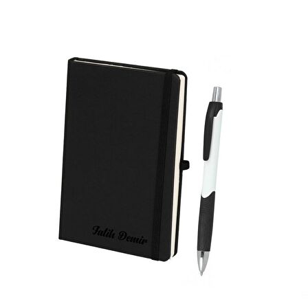 İsme Kişiye Özel Termo Lastikli Mini Not Defteri Kalem Seti 9x14