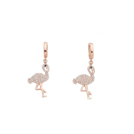 925 Ayar Gümüş Zirkon Taşlı Flamingo Kadın Küpe