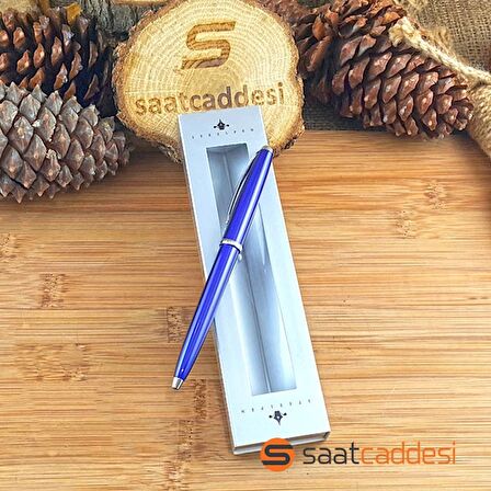 Steel Pen Metal Mavi Tükenmez Kalem