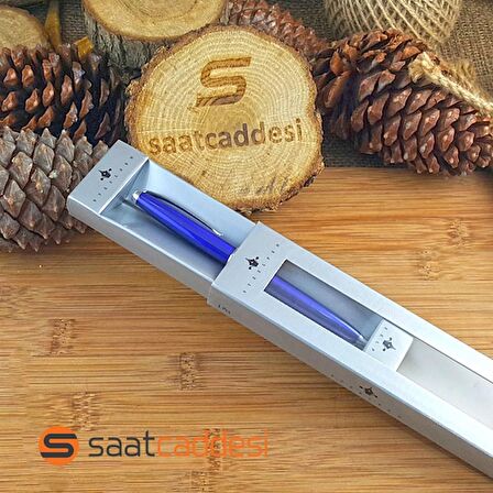 Steel Pen Metal Mavi Tükenmez Kalem