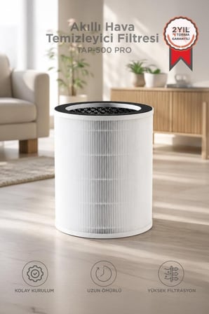Akıllı Hava Temizleyici Filtresi TAP-500 Pro Gri Filtre Bireysel Salon Yaşam Alanı