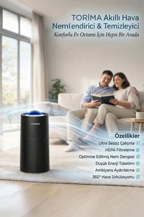 Akıllı Hava Temizleyici Filtresi TAP-500 Pro Gri Filtre Bireysel Salon Yaşam Alanı