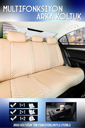 
Peugeot 307 Lüx Deri OTO KOLTUK KILIFI Ön Arka Takım Set EXCLUSİVE BEJ