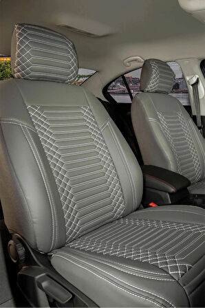Peugeot 2008 Lüx Deri OTO KOLTUK KILIFI Ön Arka Takım Set EXCLUSİVE FÜME