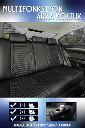
Renault Fluence Lüx Deri OTO KOLTUK KILIFI Ön Arka Takım Set EXCLUSİVE TAM SİYAH