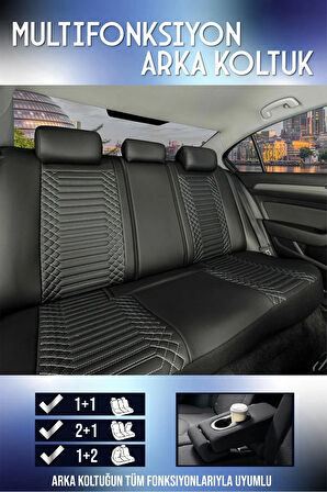 
Hyundai İ40 Yeni Lüx Deri OTO KOLTUK KILIFI Ön Arka Takım Set EXCLUSİVE SİYAH BEYAZ