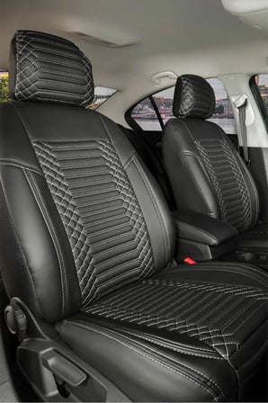 
Volkswagen Polo YENİ Lüx Deri OTO KOLTUK KILIFI Ön Arka Takım Set EXCLUSİVE SİYAH BEYAZ