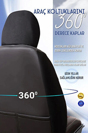 
Hyundai Elantra Lüx Deri OTO KOLTUK KILIFI Ön Arka Takım Set EXCLUSİVE SİYAH KIRMIZI