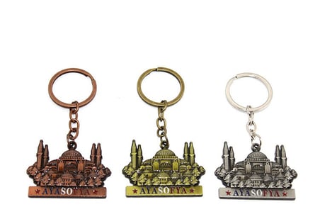 Premium Mimari Hatıra Kültürel Obje Metal Ayasofya Anahtarlık
