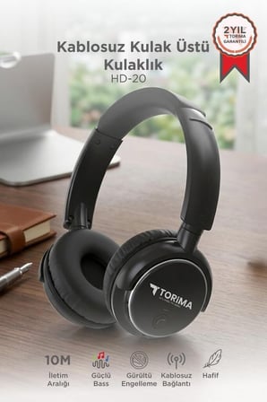 Özel Üretim Müzik Aracı Ses Aygıtı Dinleme Gereci Bluetooth Kulaklık HD20 Siyah