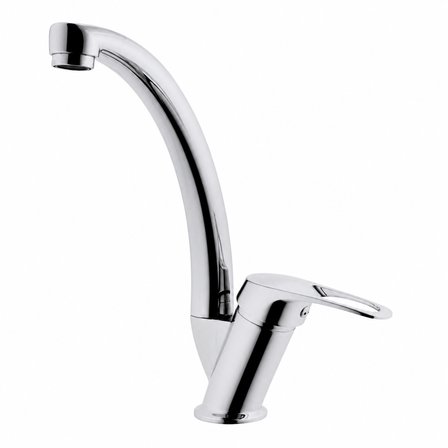 Purvex Home Klasik Mix Kuğu Evye Bataryası - Pirinç Gövde Krom Kaplama Aç-Kapa Mutfak Tezgah Üstü Musluğu 24 Ay Garantili