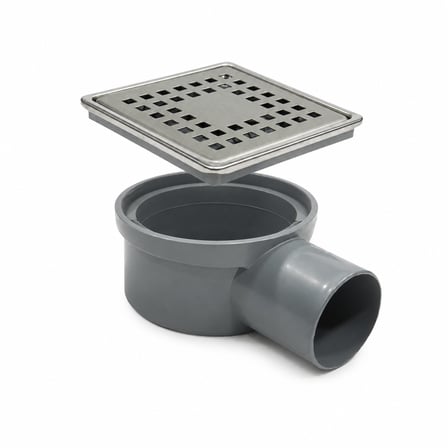 Purvex Home 10x10 Paslanmaz Metal Çerçeveli Paslanmaz Yer Süzgeci - Yandan Çıkışlı